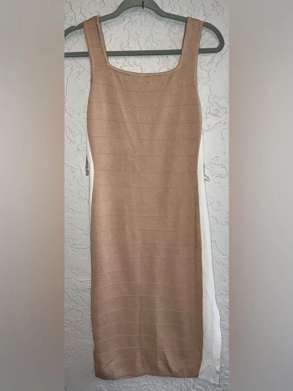 Almost Famous Blush Bodycon Dress with White Side Panels - Picture 5 of 6